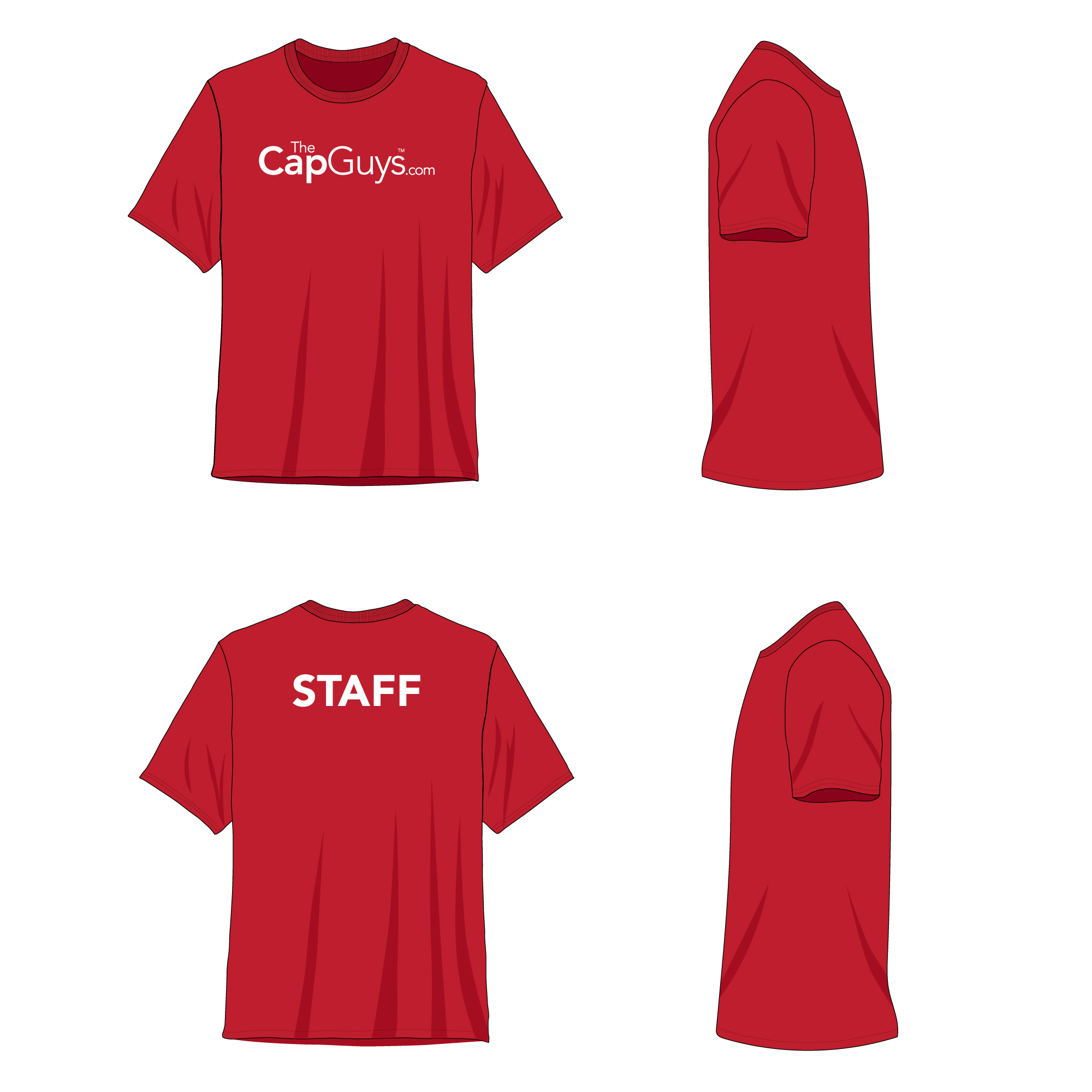 The Cap Guys Adult Staff T-Shirt Mockup & Template