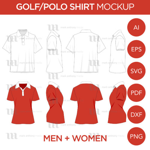 Golf Polo Shirt Template Sample Mock Up Main Image