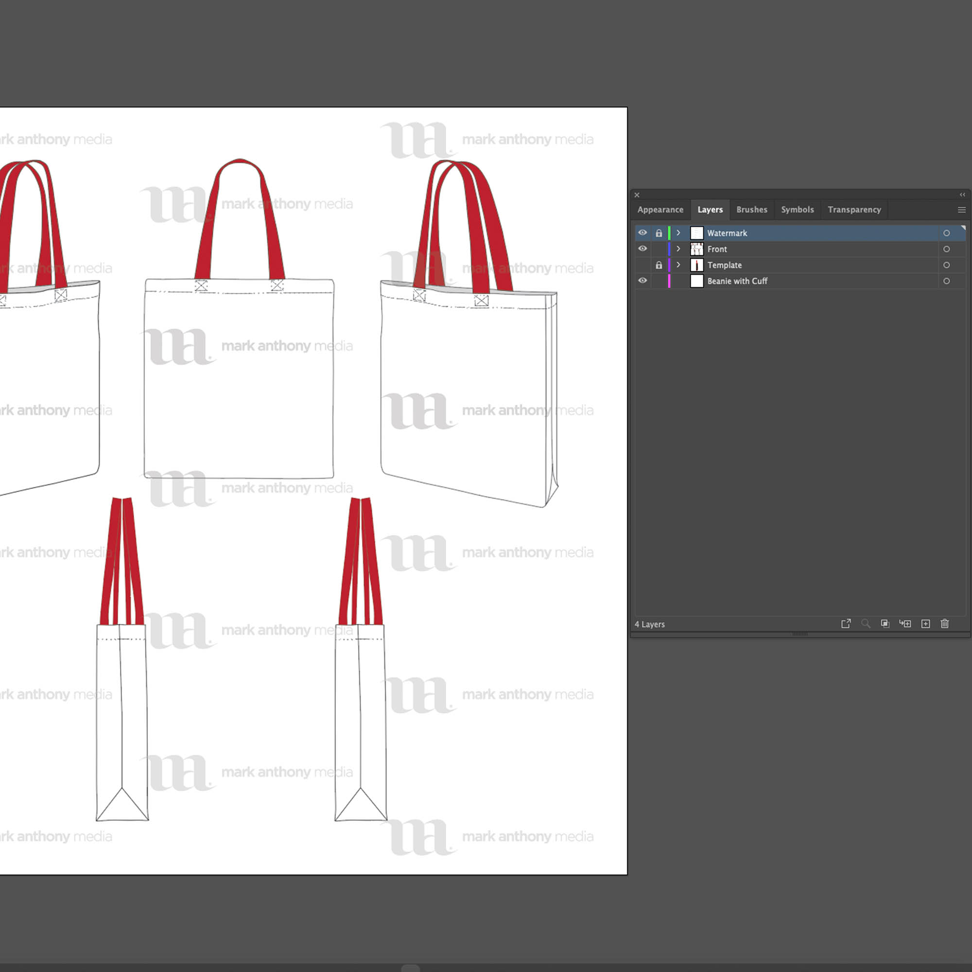 Tote Bag Mockup and Template 8 Angles, Layered, Detailed and