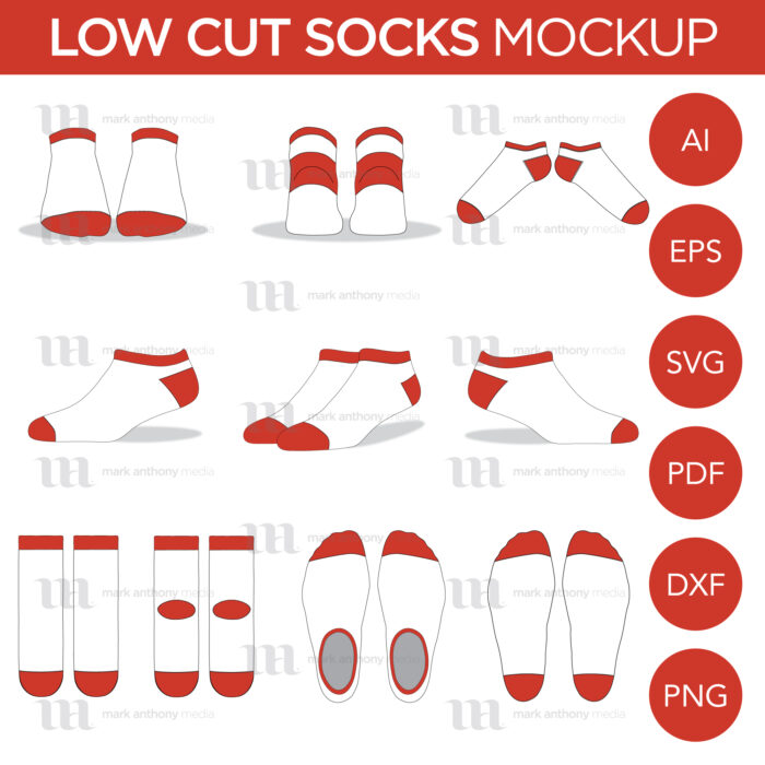 Low Cut Ankle Socks Mockup Template Sample Mock Up Main Image