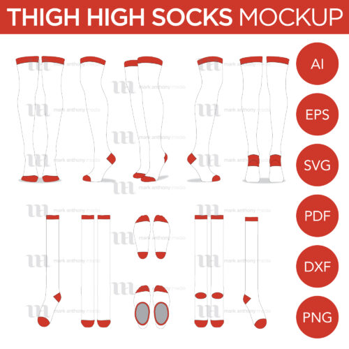 Thigh HIgh Socks Mockup Template Sample Mock Up Main Image