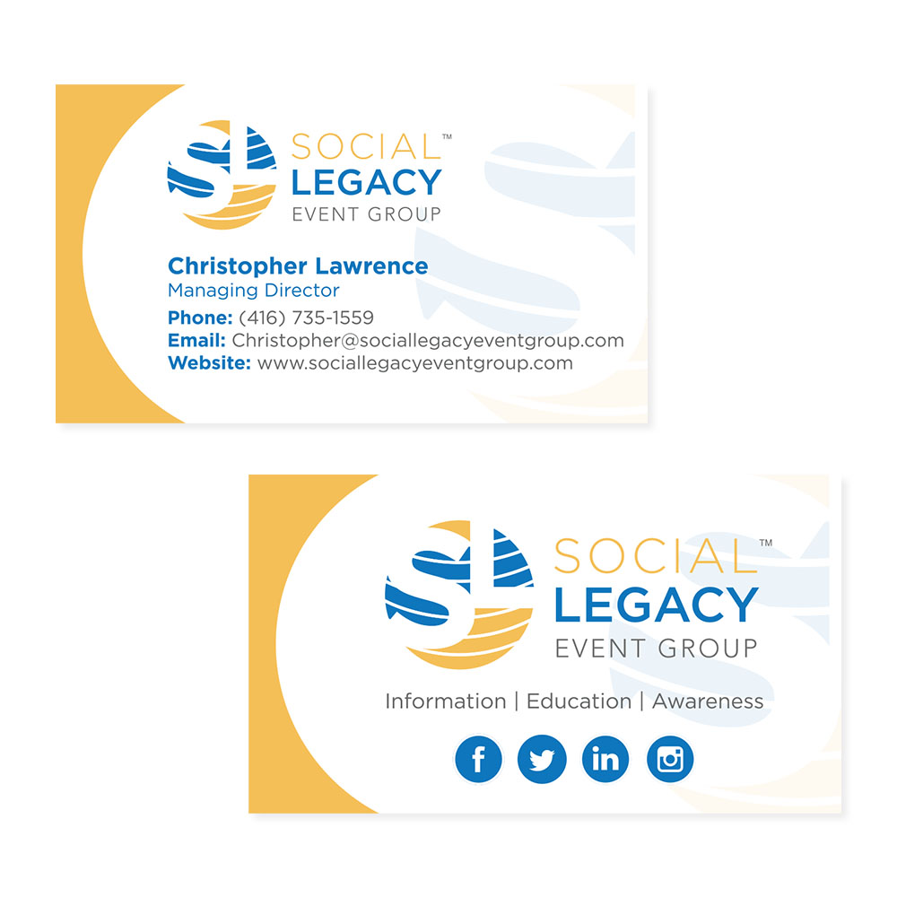 Social Legacy Event Group - Business Cards