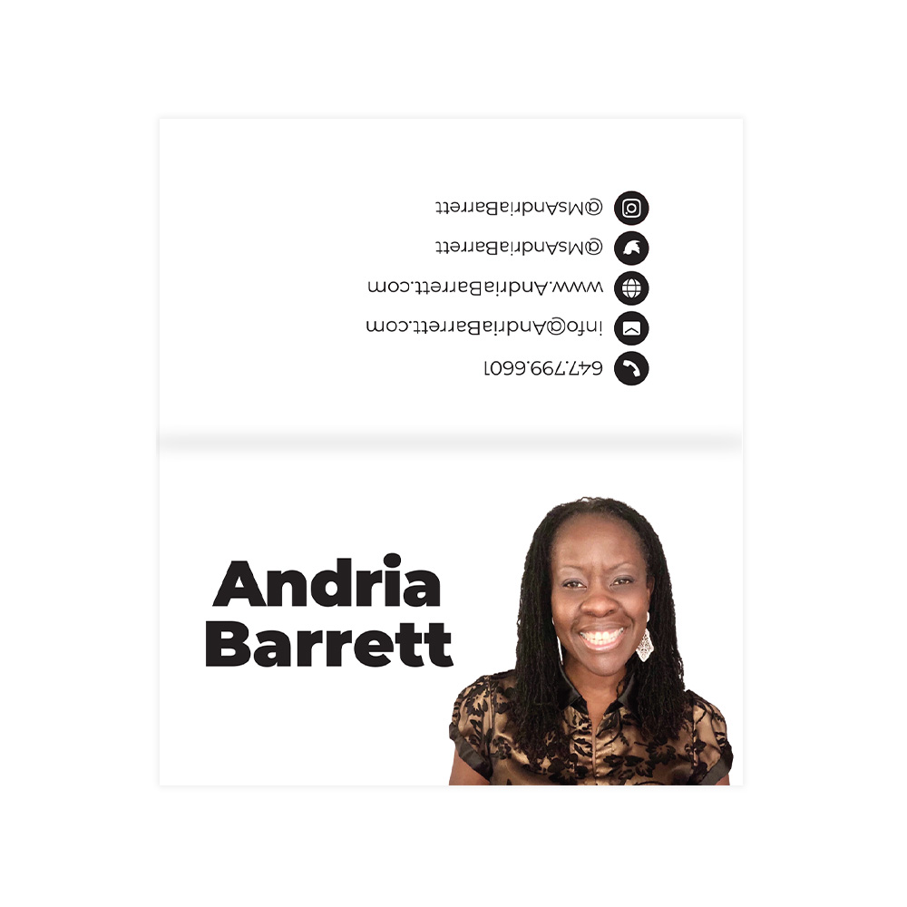 Andria Barrett - NDP Candidate - Folded Business Cards