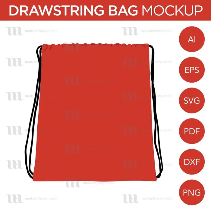 Drawstring Bags - Vector Template Mockup