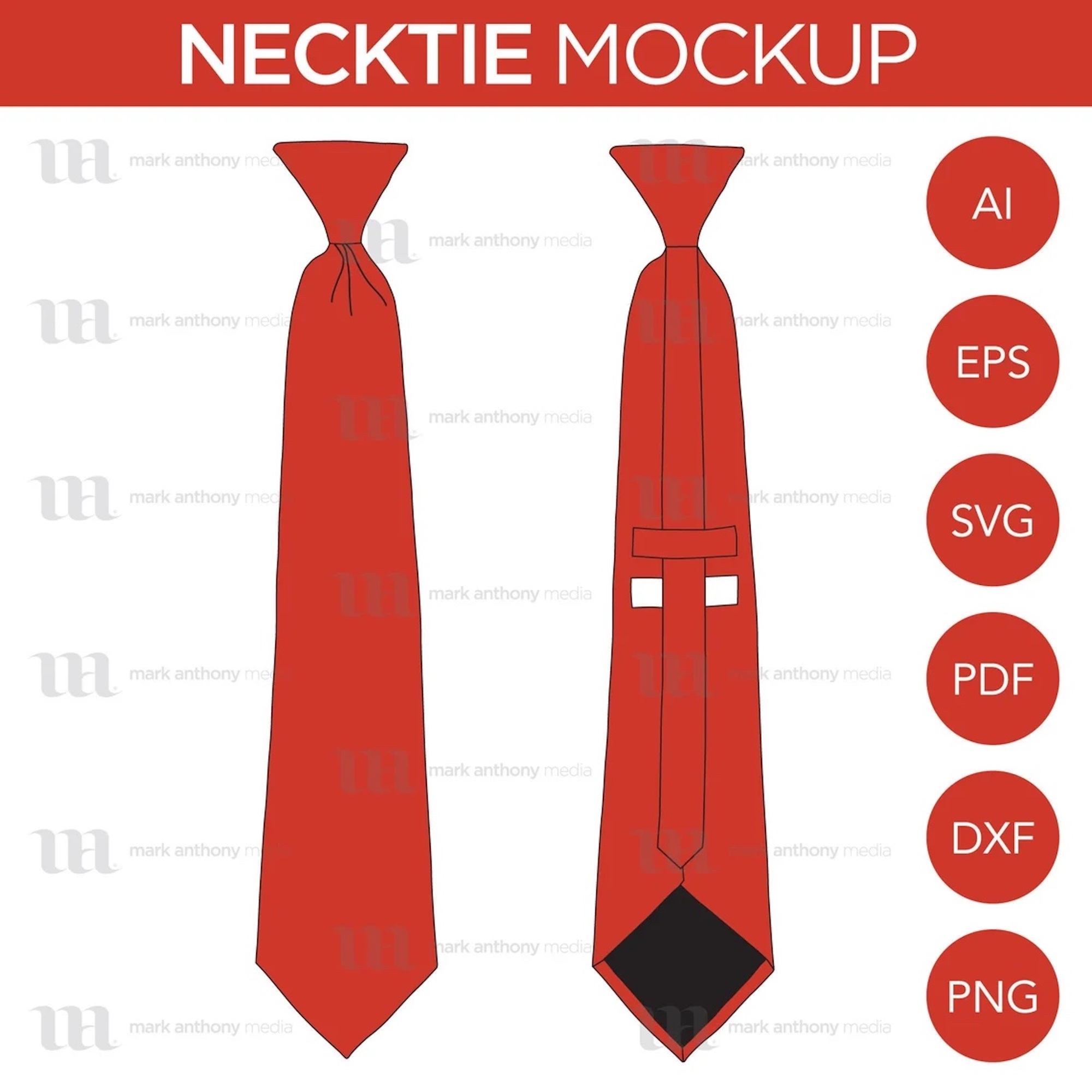 Necktie - Vector Template Mockup